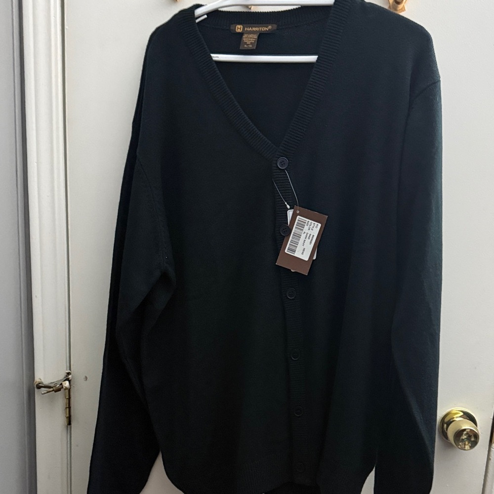 Harrison Men's Classic Black Cardigan Sweater